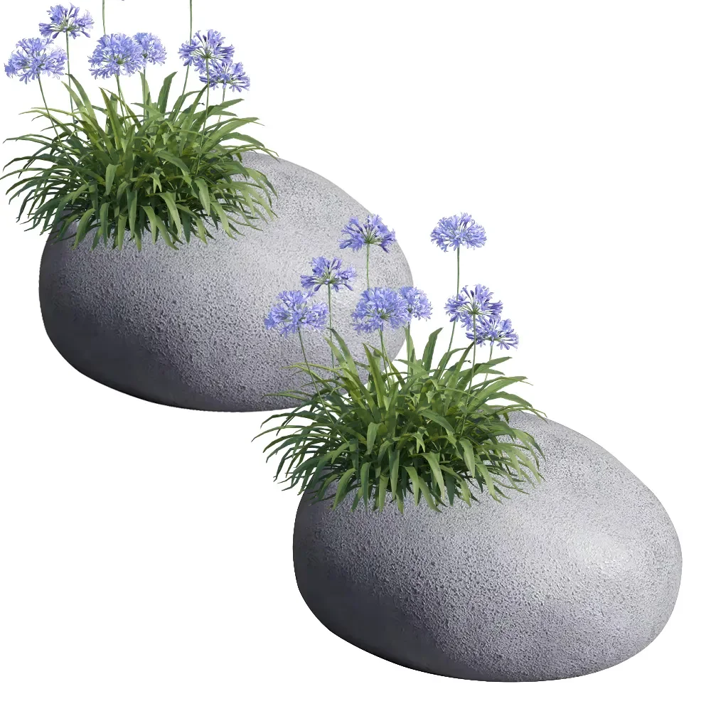 Nordic Creative Big Indoor Outdoor Stone Flower Pots Fibreglass Planter Home Garden Decoration Plant Pot