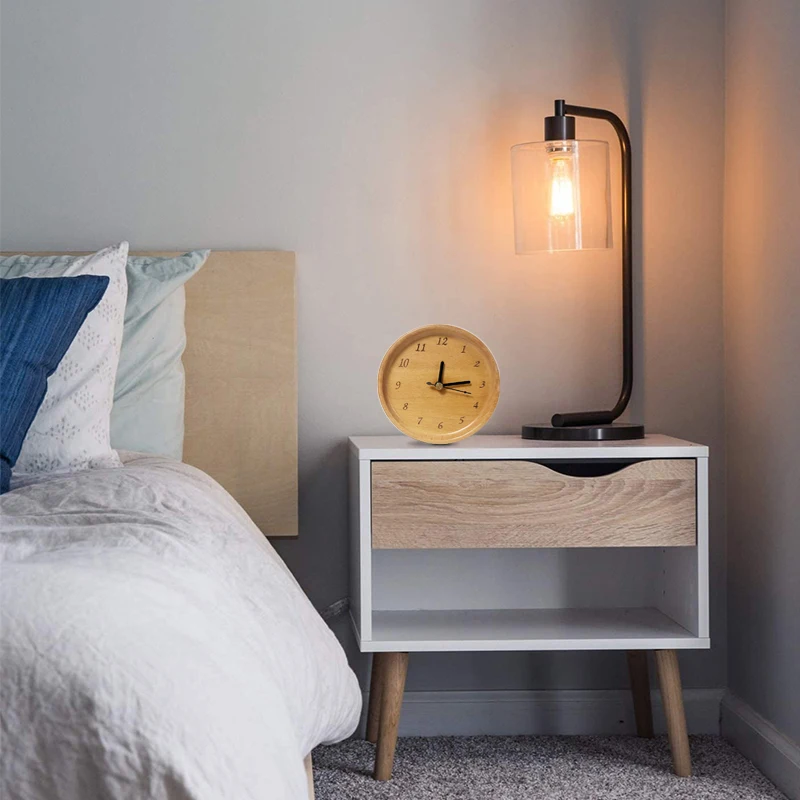 handicraft home decor wood desktop alarm clock table alarm wooden clock for kids wooden clock for home