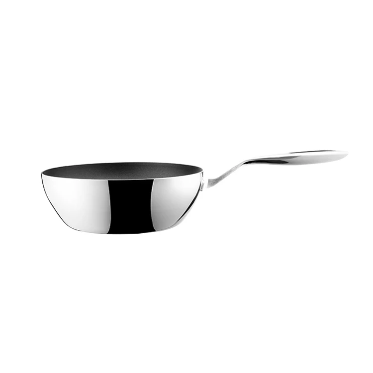 Top Quality ODM Triply Stainless Steel Cookware Wok Pan Custom Logo Non Stick Cooking Pan