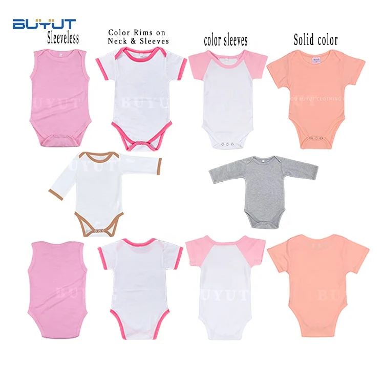 Hot Sale Sublimation pastel colours Blank Baby Body Romper Polyester Cotton Feel Plain Color Infant Clothes