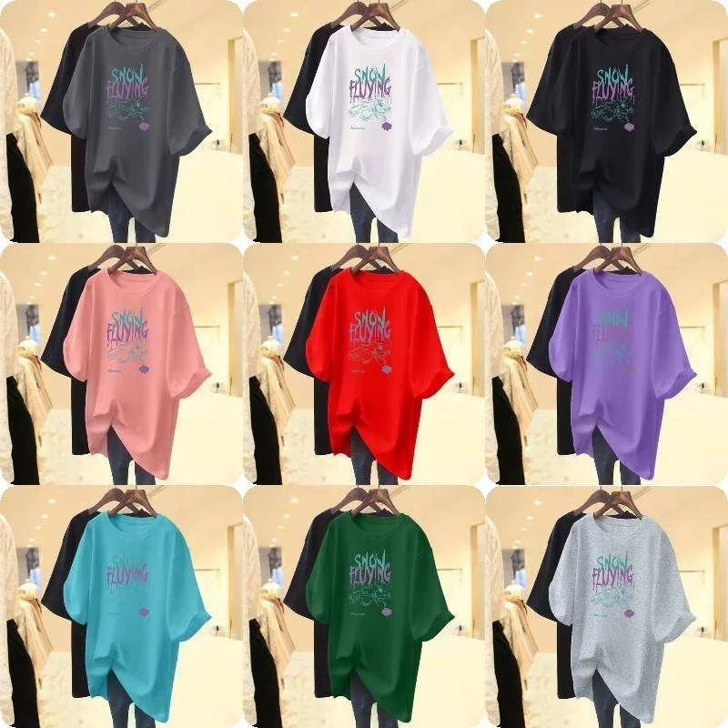 Oversize Blank Solid Colors T shirt Custom Logo Outdoor O-Neck Soft Basic Plain Casual Style Ladies Graphic T shirts For Women