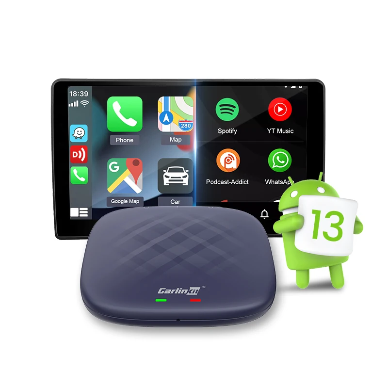 Carlinkit 4 + 64 Гб портативная система carplay беспроводной смарт-бокс Автомобильный Универсальный ключ адаптер