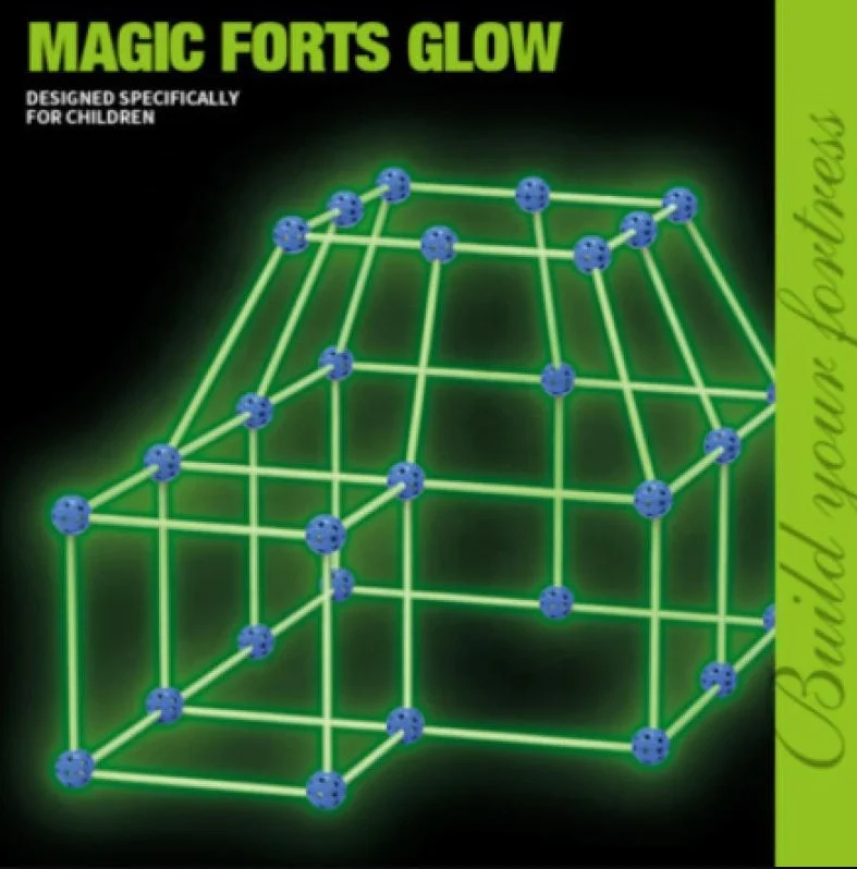 DIY Educational Toys STEM Kids Magic Castles Construction Tent Ball Blocks Glow In The Dark Fort Building Kit