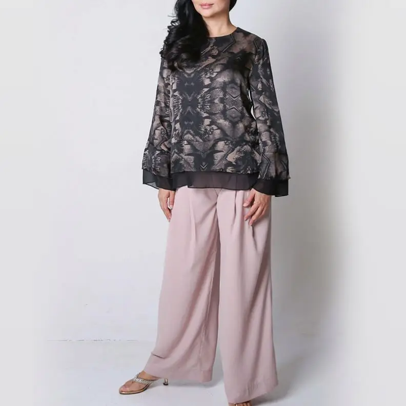Новинка стильная одежда Baju Kurung с цветочным принтом Дубай Индонезия оптовая продажа мусульманское платье