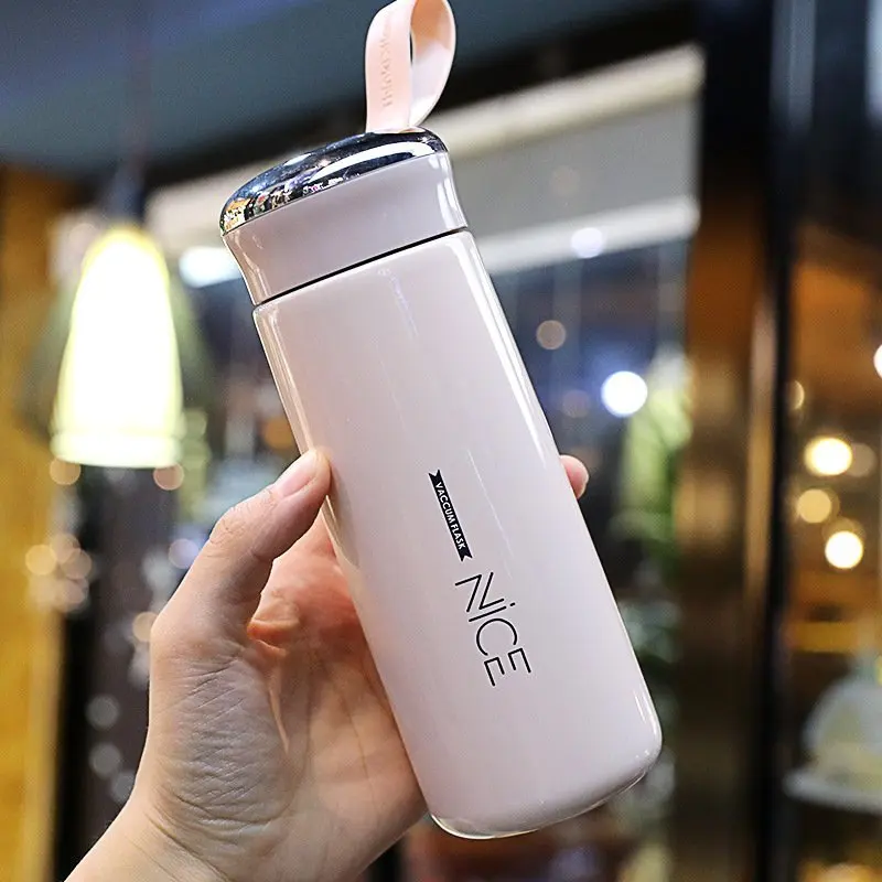 Custom Logo  Steel Vacuum Cup Creative Fashionable Thermos for Coffee Water High Temperature Resistance Lid