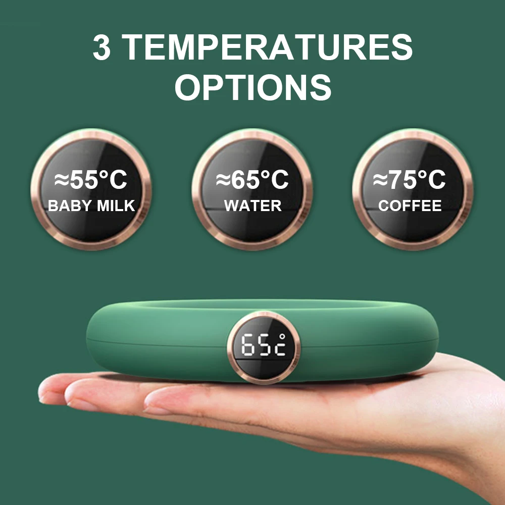 Новинка USB зарядка для дома и офиса с регулируемым светодиодным дисплеем и 3 температурными режимами нагревательная пластина Электрический подогреватель кружка подставка для кофе молока чая подогреватель чашки