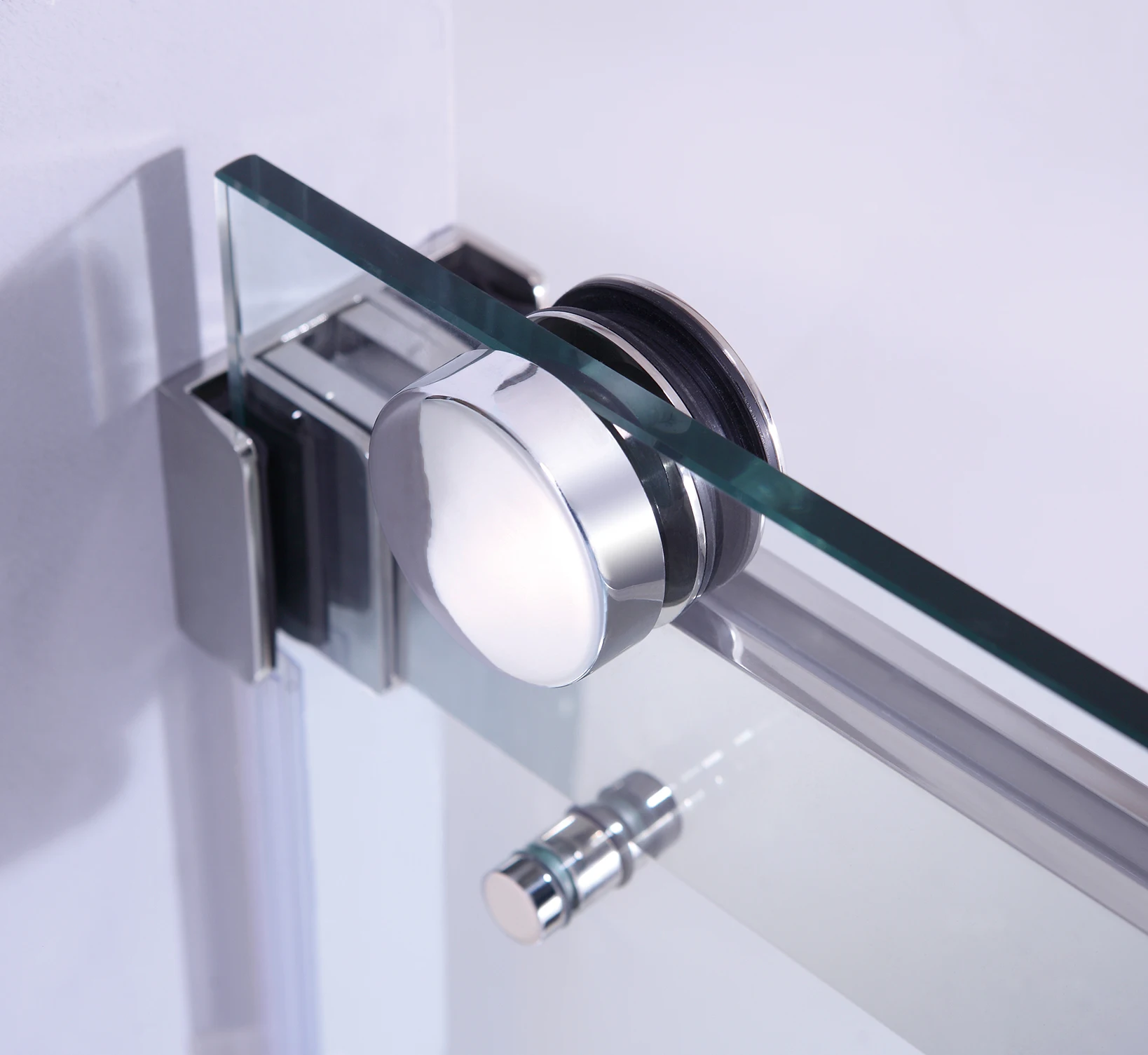 Двухстворчатая раздвижная открытая бескаркасная дверь для душа из прозрачного стекла для ванной комнаты 10 мм