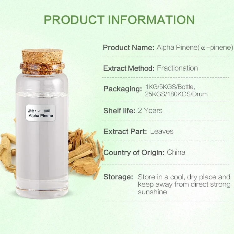 factory bulk wholesale  natural organic Alpha Pinene CAS # 7785-26-4 with low price