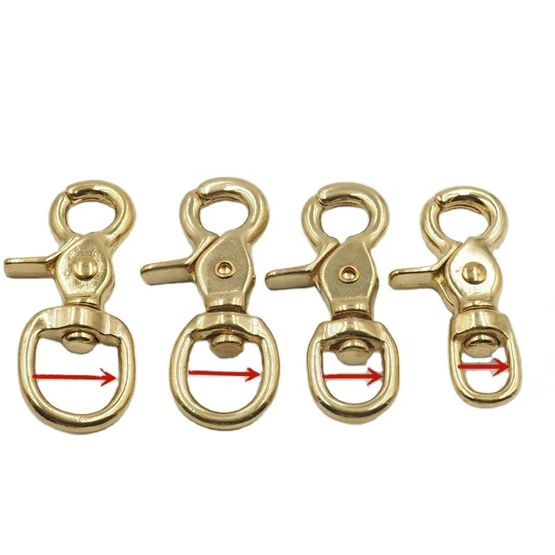 Solid brass horse bridle buckle hook durable safety brass slide snap hook for horse accessories