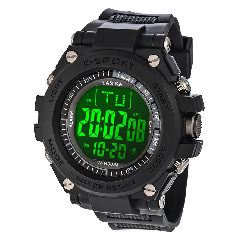 LASIKA W-H9053 mens shockproof watch jam tangan sport digital compass wristwatch climb watch