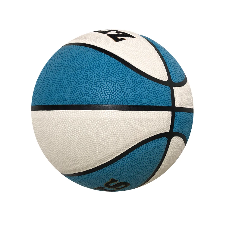 Indoor Ball White-blue Color Net Basketball For Kids Basketball Team
