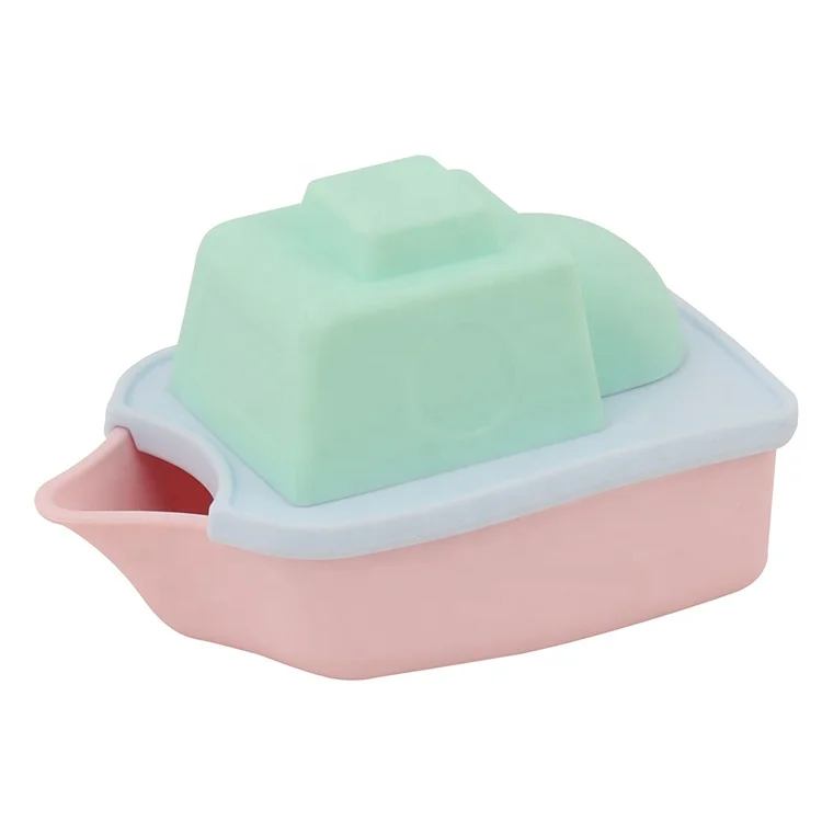 Bath toys boat shaped baby silicone floating shower swimming toy