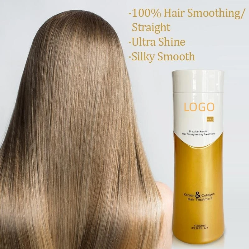 Maxi Bio Gold Protein Hair Straightening Smoothing Cream Brazil Keratin Treatment Hair Repair 1L
