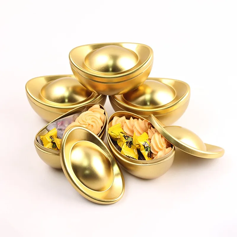 New Year gold ingots tinplate box tinplate can chocolate candy box Gold ingots box