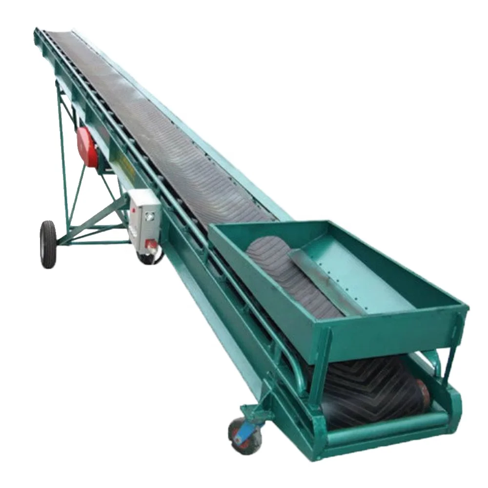 factory supply stone crusher adjustable height portable conveyor belt with wheels