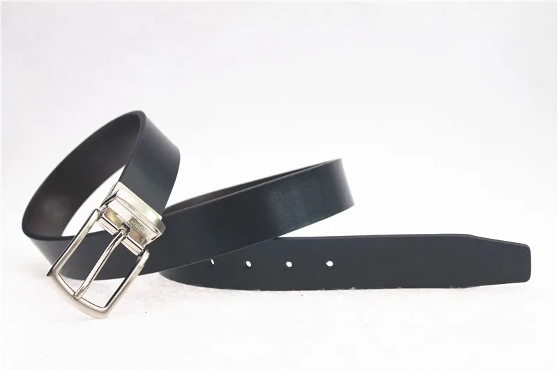 Hot Sell Reversible Pin Buckle Split leather White Black Genuine leather man belt