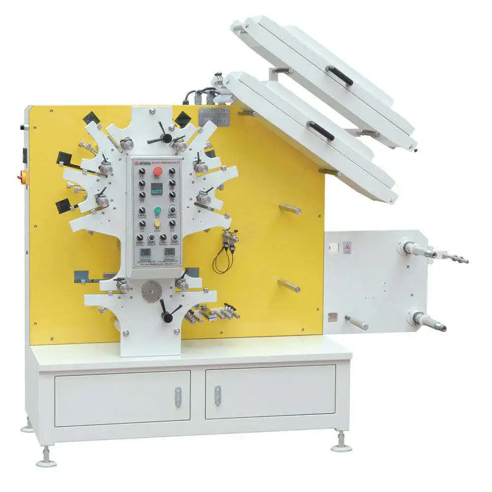 JR1262 8 Color Fully Automatic Garment Wash Care Label Flexo Printing Machine 6+2 Color Double Side Flexographic Printer Machine