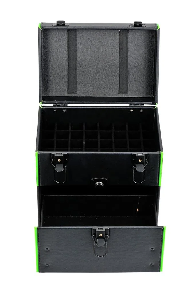 
Portable Make up Lipstick box Professional beauty instrument Cosmetic Cases black With Drawer 