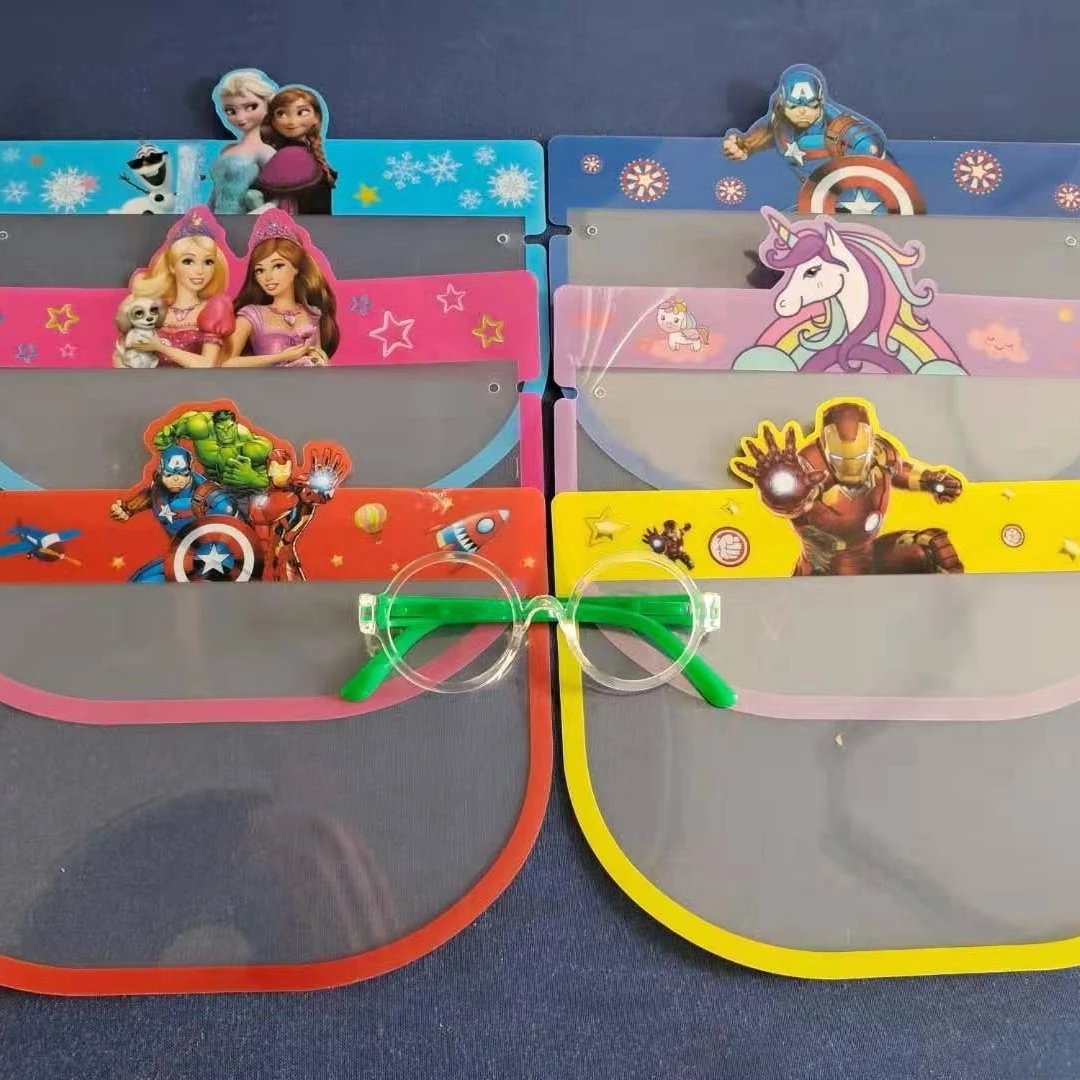 Cartoon Plastic Full Kids Face Shields Baby Face Shield  Anti fog safety baby kids face shield