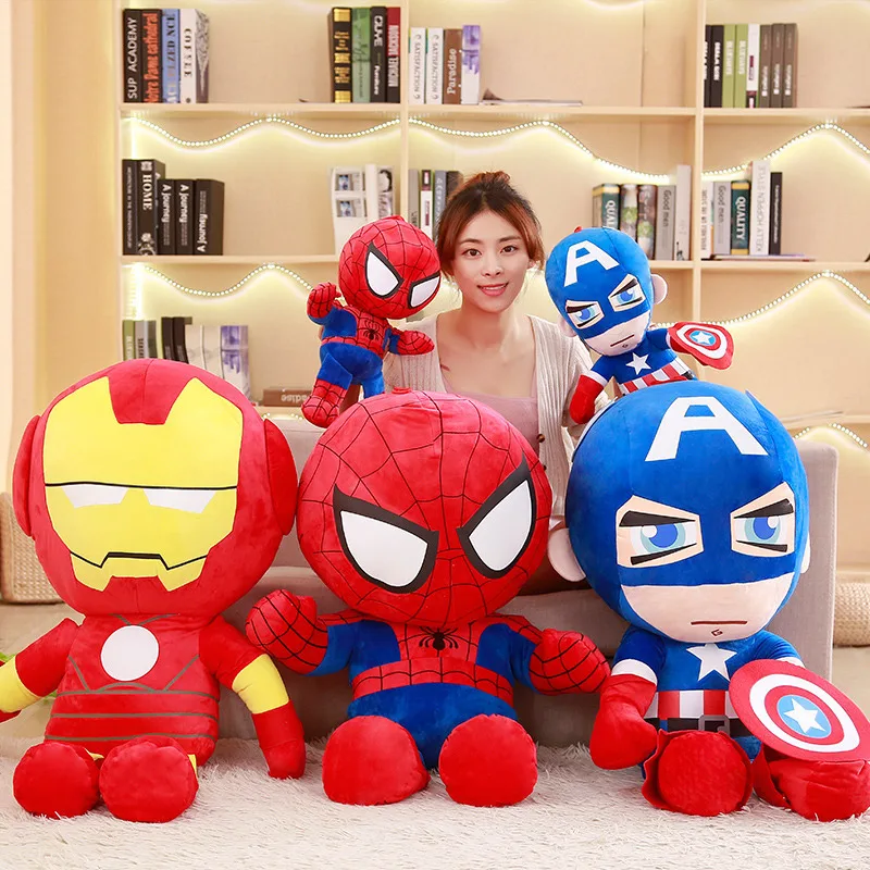 Kawaii Bated Man Plush Toy Super Heroed Ironmans Stuffed Animals Soft Doll Kids Christmas Gifts And Captained Americaed Stuffed