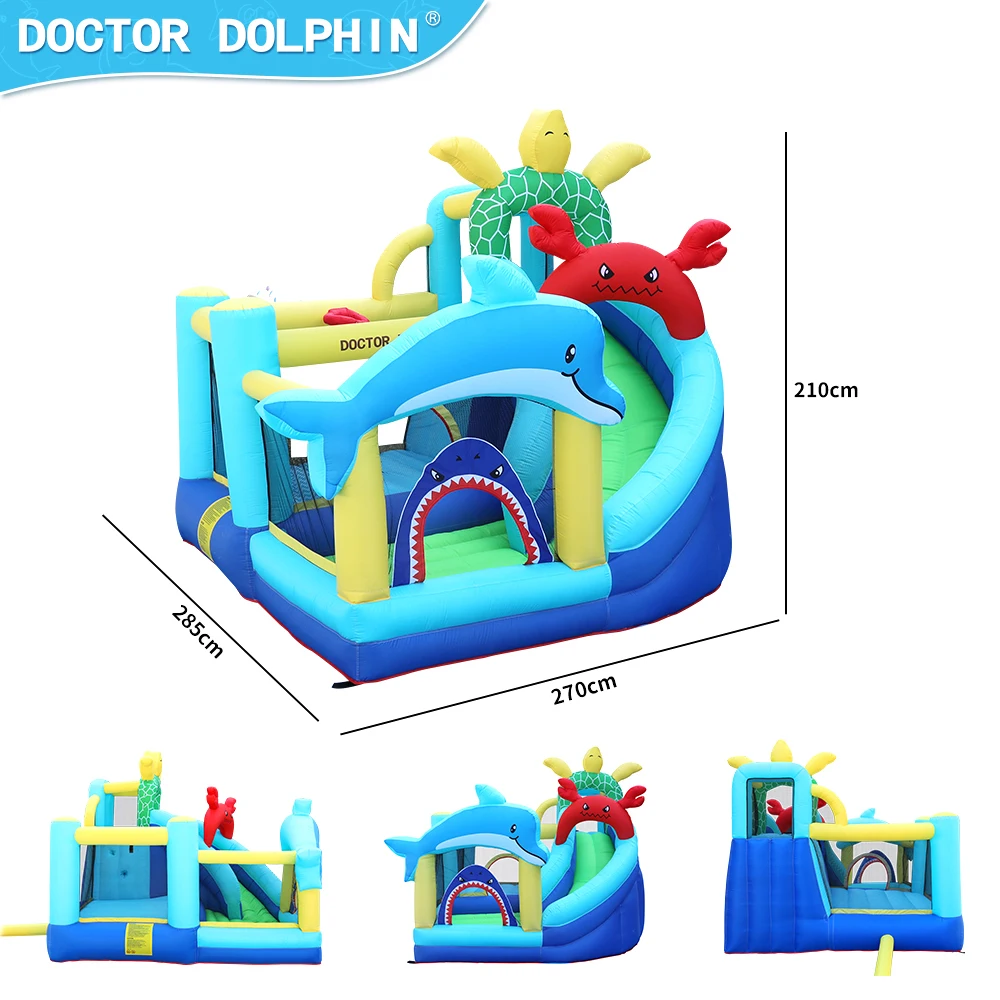 Doctor Dolphin party air castle jumper animal jumping castle house space walk inflatable bouncer