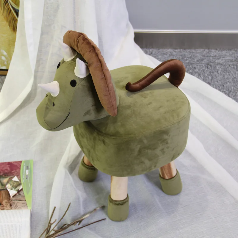 HStex Baby Living Room Furniture Cute Pet Kids Storage Child Stool Cute Animal Shape Wooden Stool Ottoman Footstool for Children