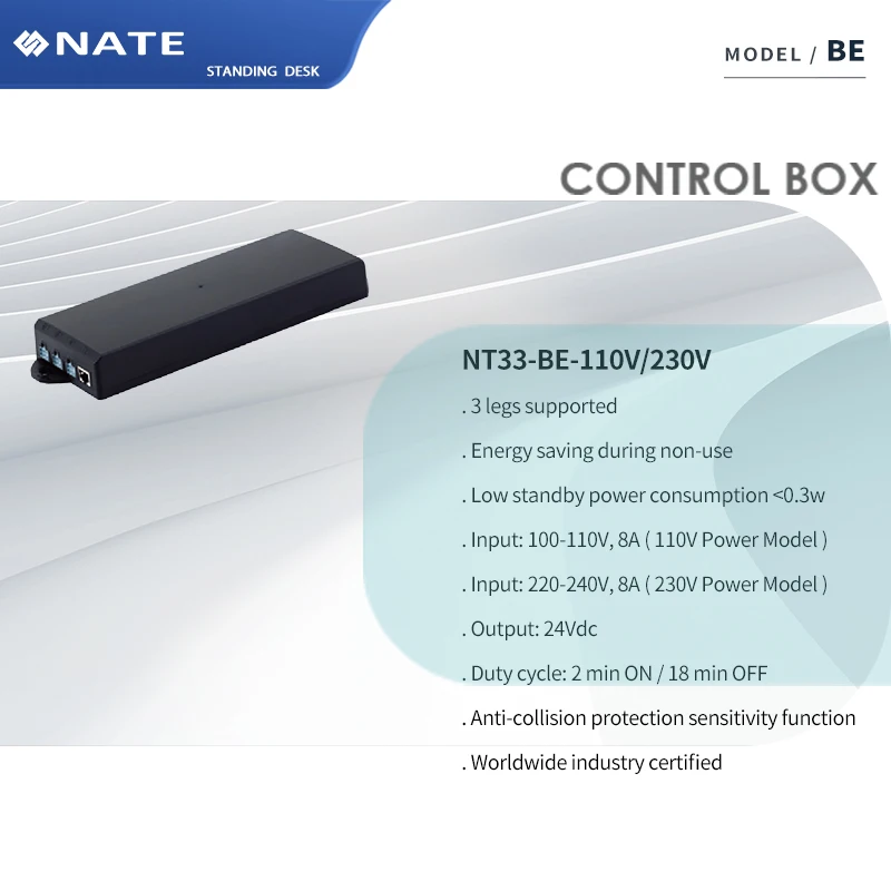 BE 3 Legs Adjustable Height Executive Office Staff Table 2 Models Control Box For Electric Height Adjustable Standing Desk Frame