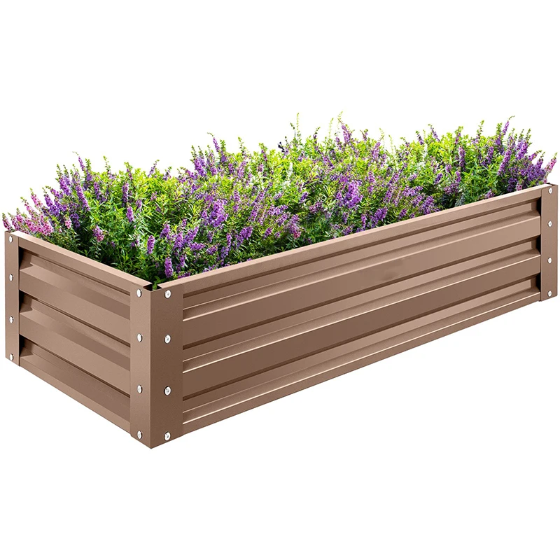 Fashionable Powder Coated Rectangular & Square Aluminum Flower Planter Box with Clean Modern Lines