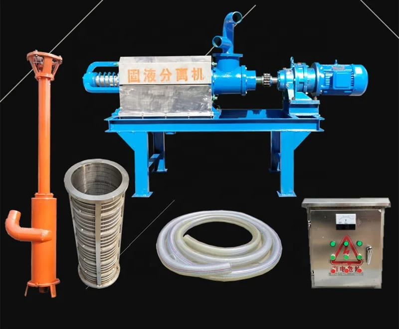 Spiral animal waste dehydrator farm livestock waste solid-liquid separator stainless material manufacturer
