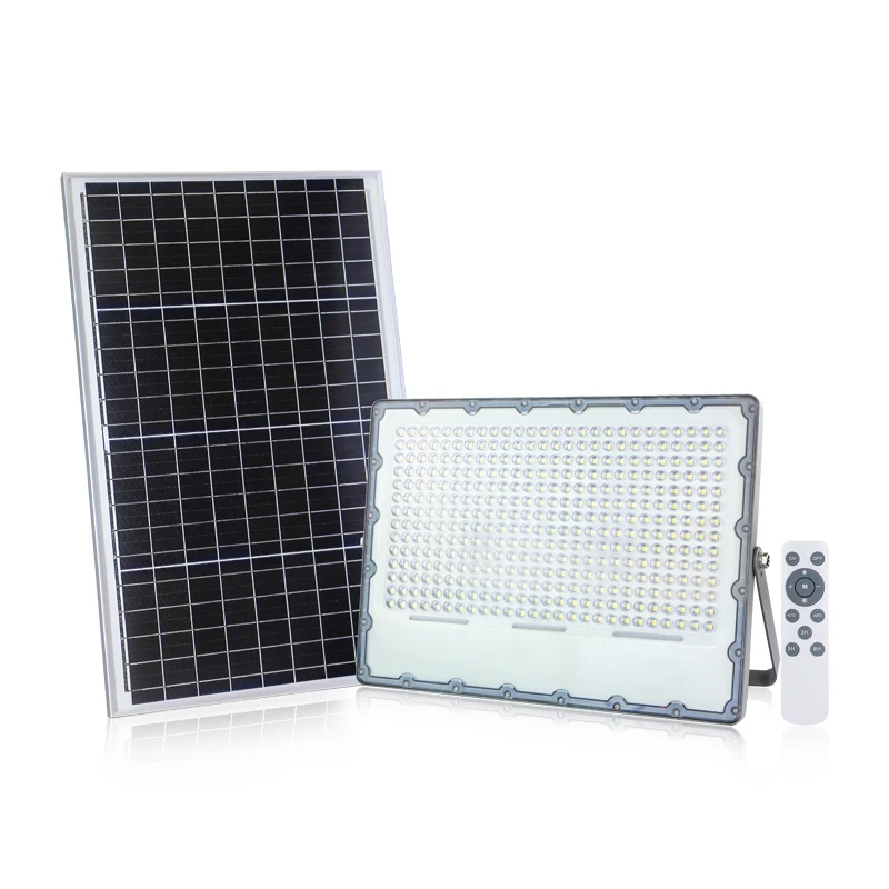 Grade A+ solar cell Designed diamond face reflection process Remote control IP65 50w-500w LED solar flood lights outdoor