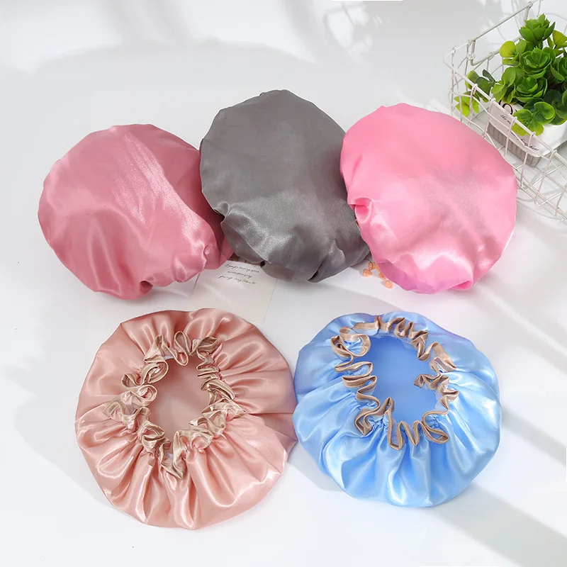 Satin Large Custom Satin Lined Waterproof Jumbo Kids Long Shower Cap