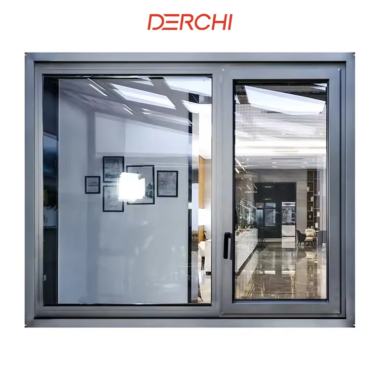 DERCHI NFRC AS2047 aluminum hurricane impact windows smart louver soundproof glass windows energy efficient casement window