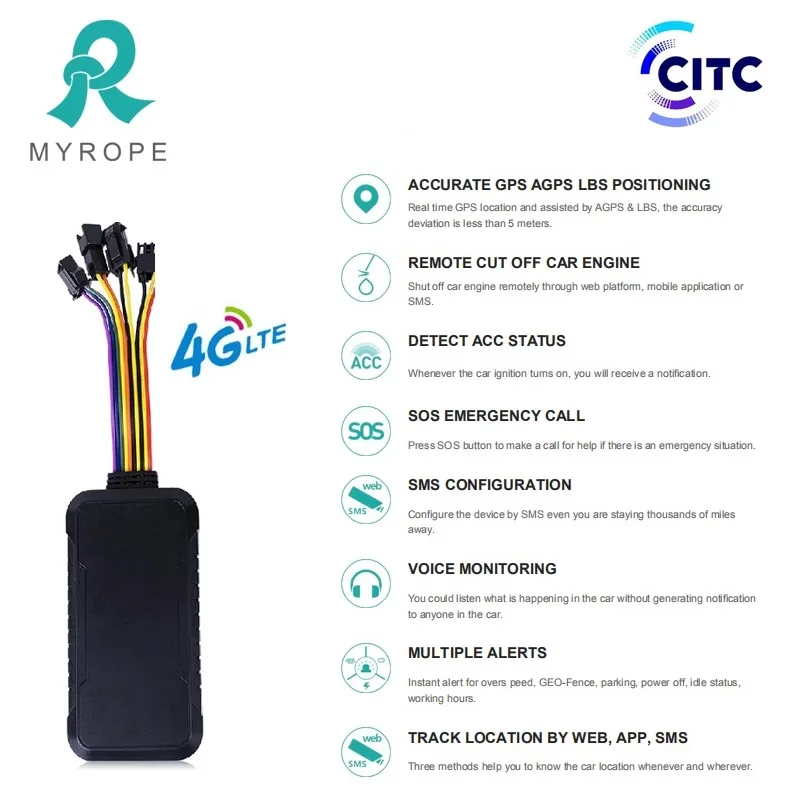  GPS-трекер для автомобиля 4G LTE дистанционное отключение двигателя Acc Cat