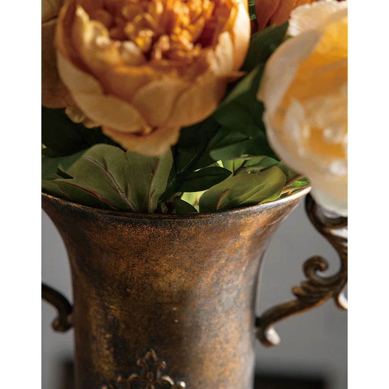 Retro French Metal Flower Vase Antique Design Home Decor Living Room Metal Flower Vase Manufacturer by Home Decor Style