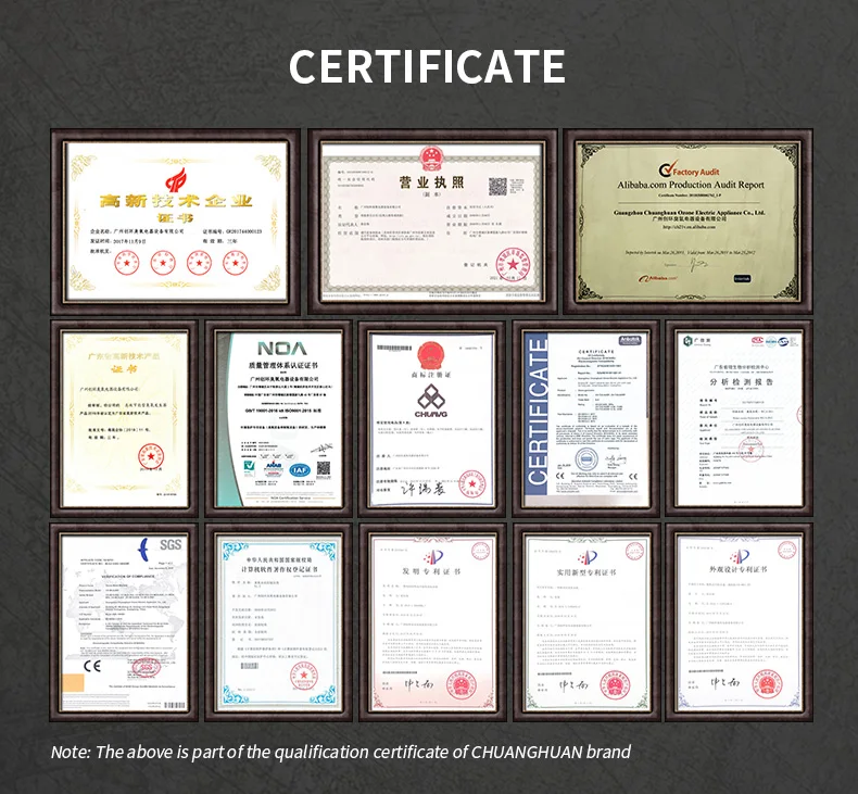 CHUANGHUAN OZOCENTER Air and water cooled 40g/h ceramic ozone tube for ozone generator