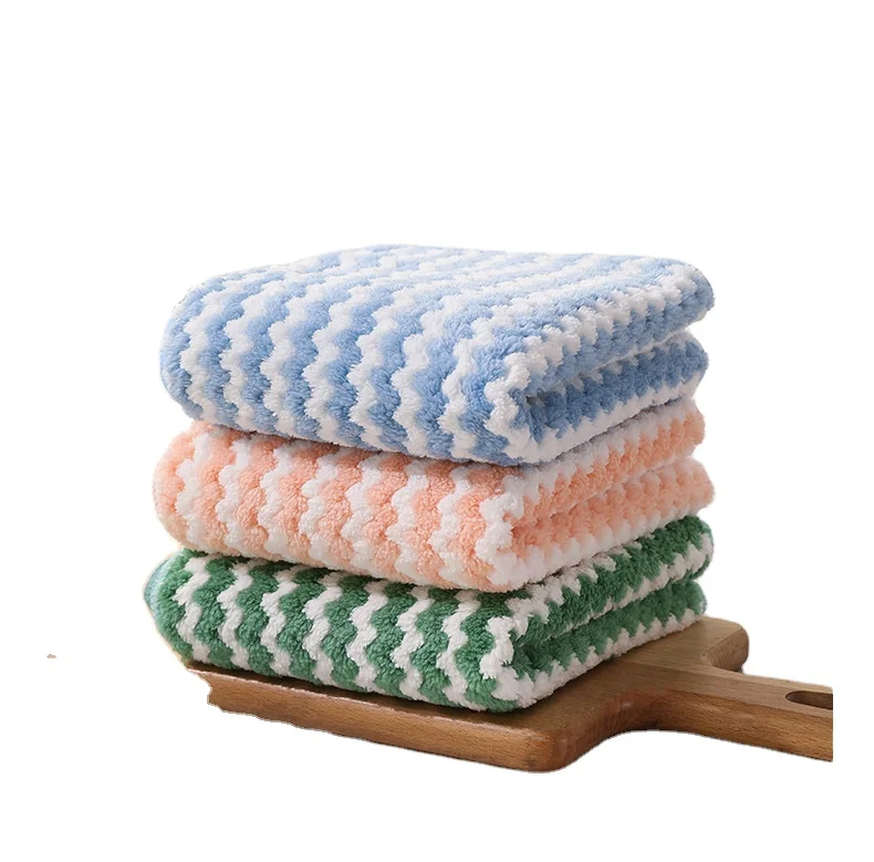 Esun Super Water Absorbent Household Kitchen Cleaning Cloth Reusable Coral Fleece Cleaning Towel Lazy Rag