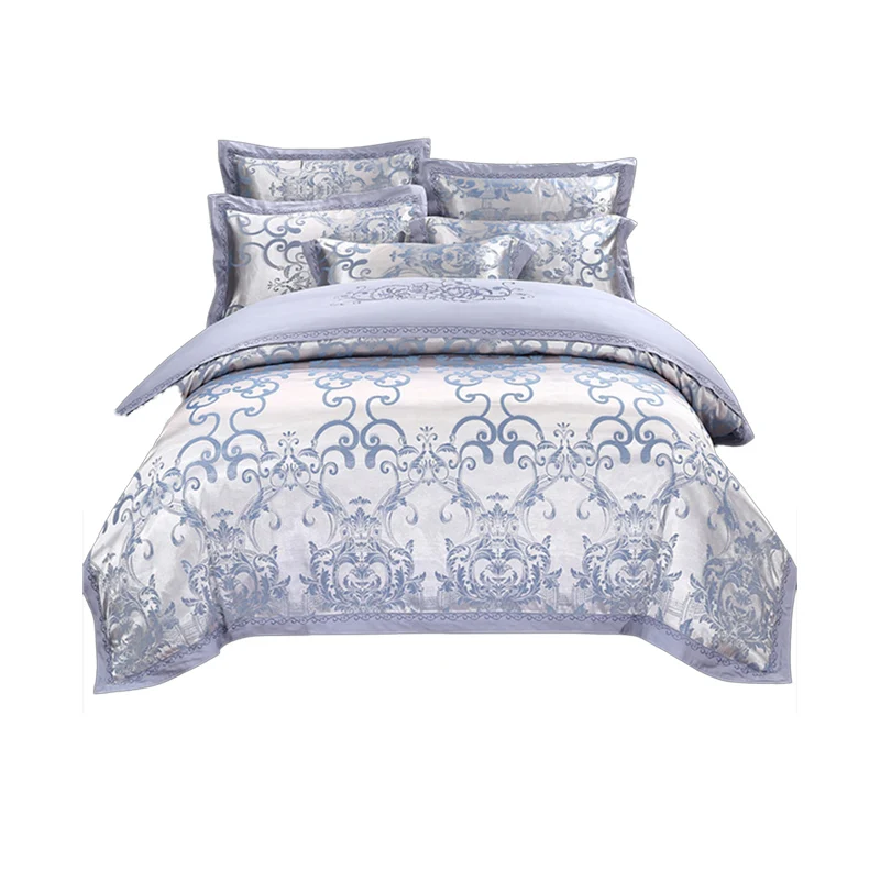 Best selling queen comforter set soft touch duvet bedding set, indian luxury 4 pcs faux silk bedding sets