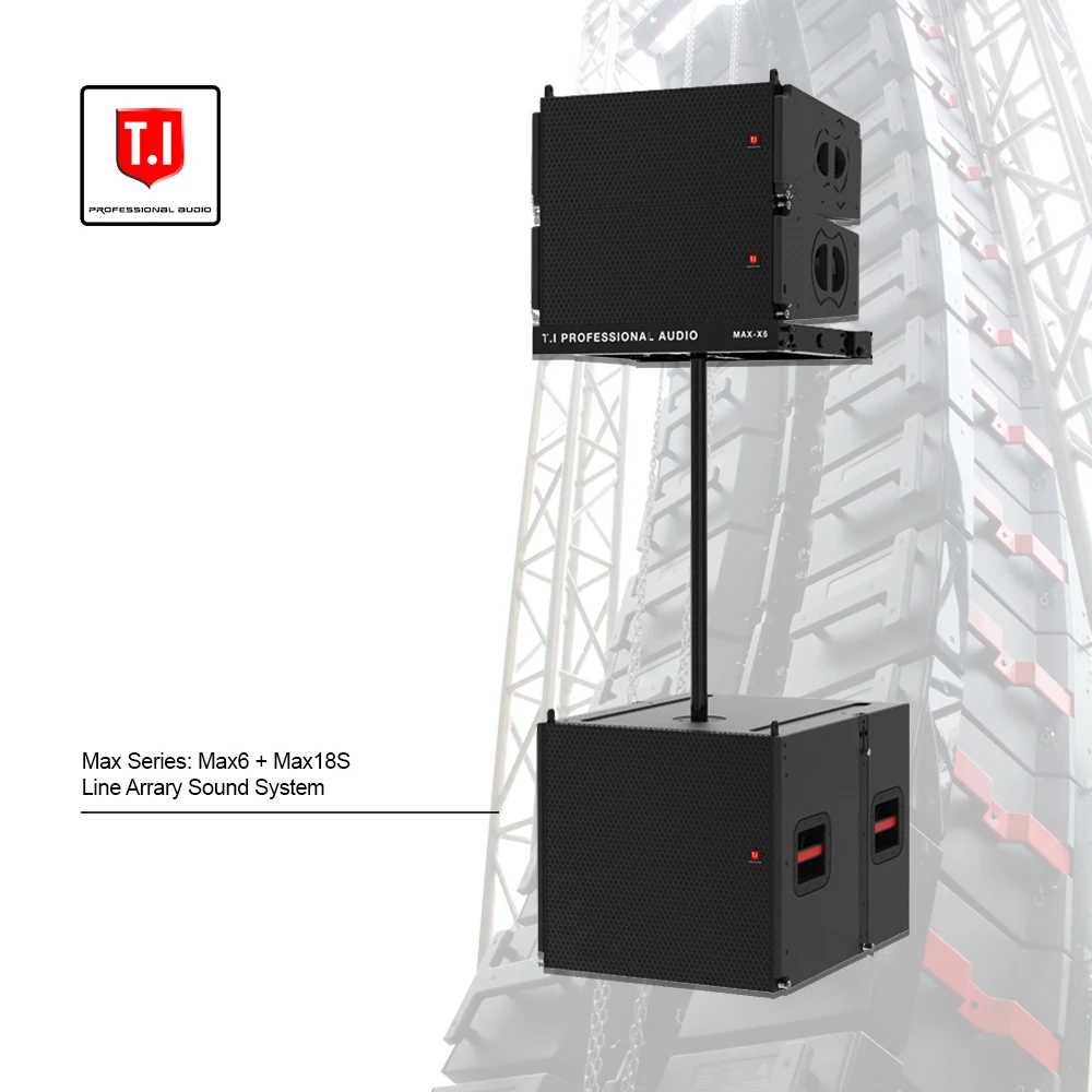 MAX-6 Two-way Passive Power Amplifier Subwoofer with Bluetooth Control, DSP for Concert, Venue Stage & Sound Equipment