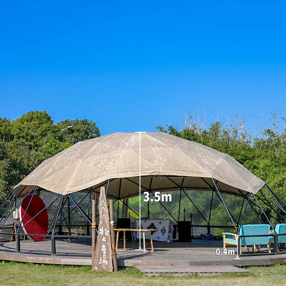 Most Popular 6m Dome House Geodesic Dome Tent With 850g white PVC  full surround