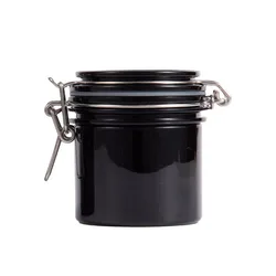 Spot 200ml Round Black Plastic Bottle Metal Buckle Leak-proof Sealed Jar Small Portable Mask Cream Packaging Bottle YGH1118