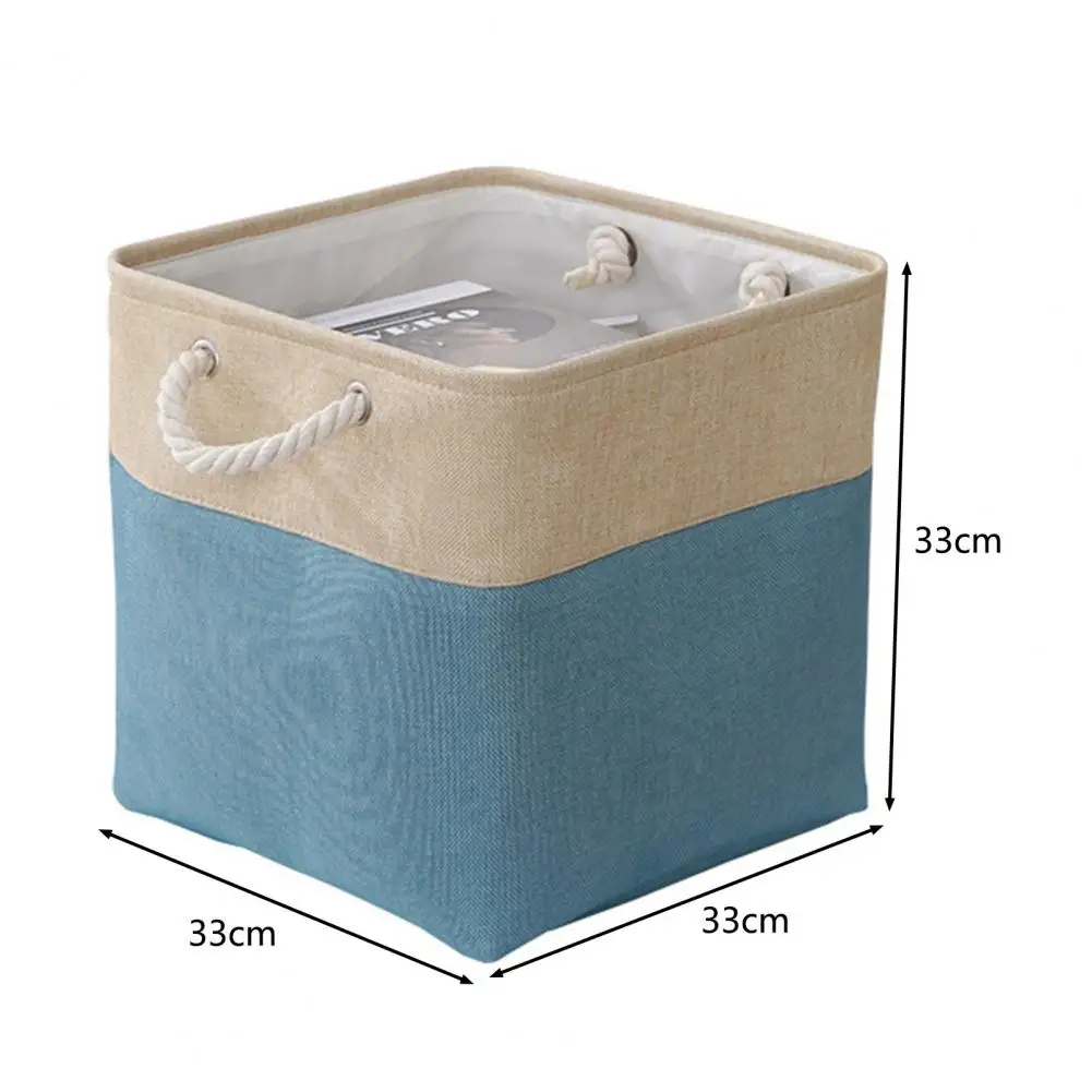 New Linen Fabric Storage Basket Large Capacity Household Square Dirty Cloth Basket Sorting Storage Basket Home Storage Supplies