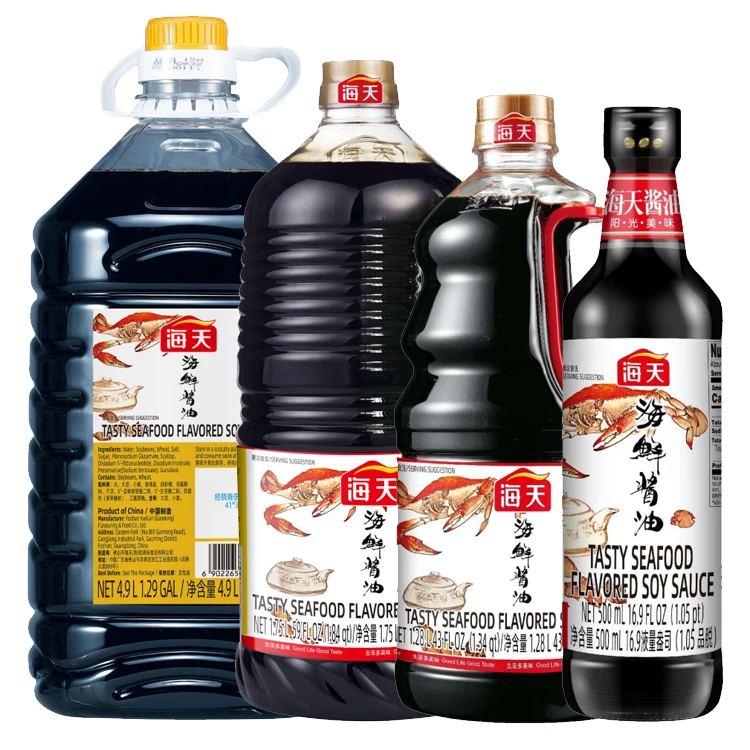 1.29 Gallon seafood soy sauce Japanese flavor 5L BPA free PET bottle  tamari OEM seafood condiment umami soy sauce