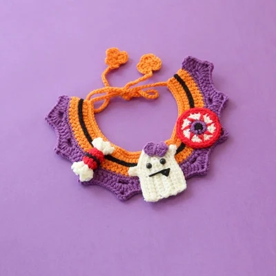 Halloween Pet Costume Hand Knitting Collar Scarf Hat For Dog Cats Small Animals Apparel