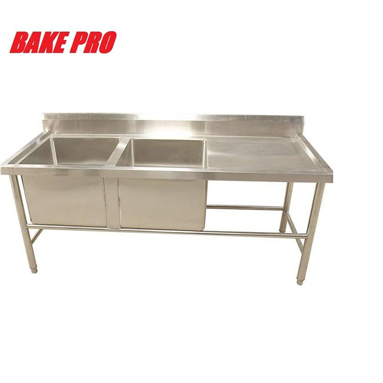 Hot selling stainless steel sink with bracket double groove stainless steel vertical commercial kitchen sink