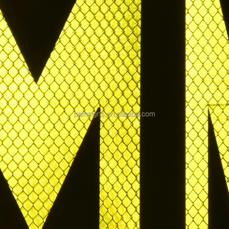 Lasted Design Retro Reflective PET Fluorescent Yellow & Black Arrow Sticker for Truck Rear Trailer Safety Warning Sign
