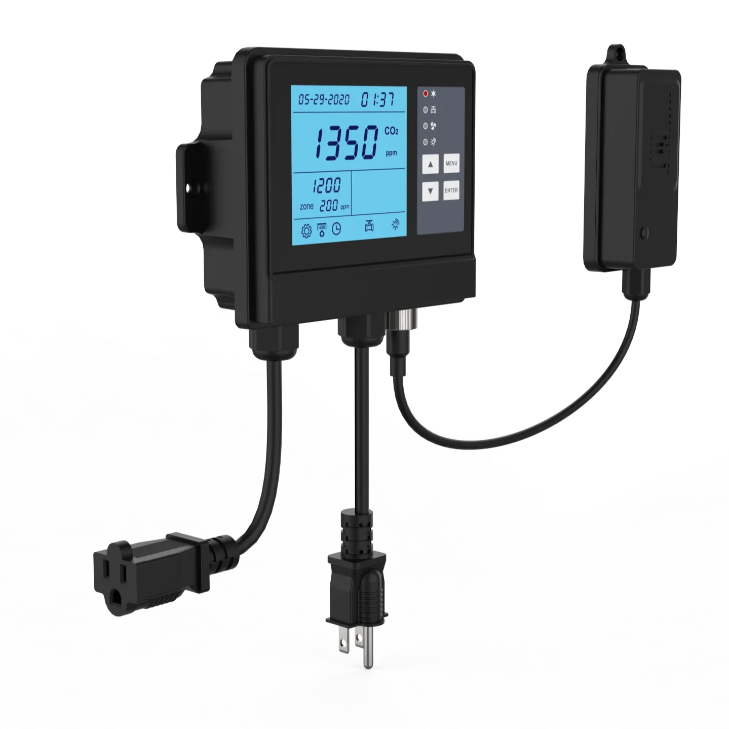 Relay Function NDIR Sensor Co2 Controller for Grow Room/tent/office, Carbon Dioxide Controller Co2 Meter Monitor Day and Night