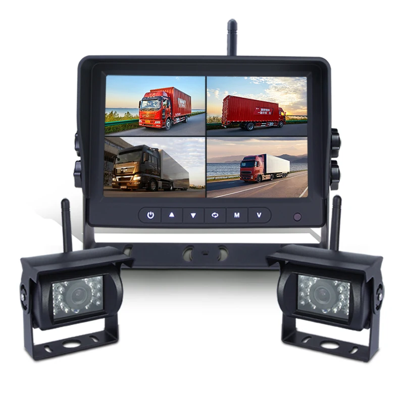 2024 backup camera Wireless digital signal 24V DC 7 inch Monitor Night Vision Reverse Rear View Camera for crane truck RV