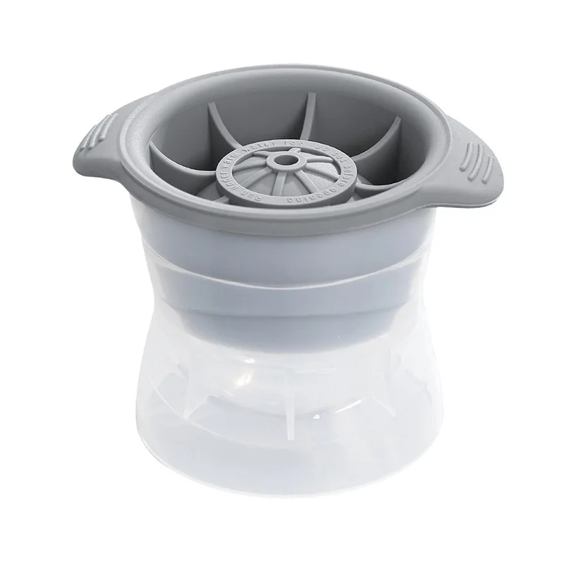 Large Round Slower Melting Whiskey Silicone Tray Sphere Ice Ball Mold with Lid