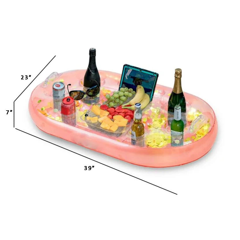 juice chilling pool tray inflatable drink holder floating serving bar