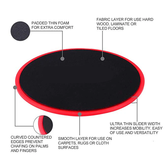 Custom Logo Push-Up Floors Sliding Gym Pilates Gliders Ab Exercise Core Sliders Fitness Workout Gliding Discs